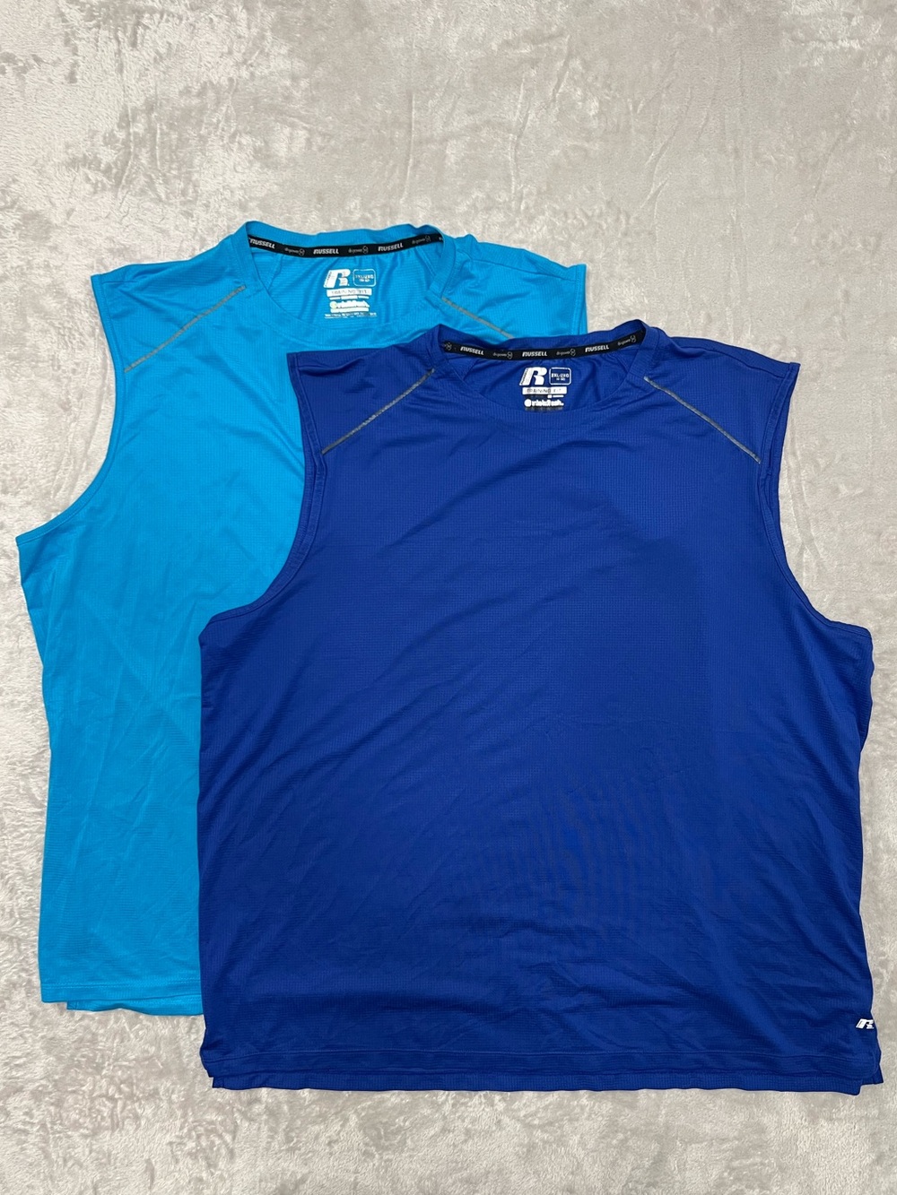 Russell Sleeveless Shirts Men’s 2XL Blue/Dark Blue Dri-Power 360 Training Fit
